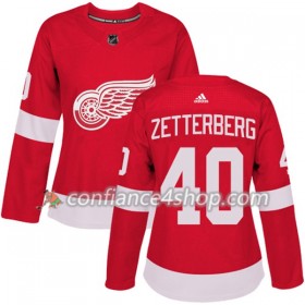 Adidas Maillot de Hockey Detroit Red Wings Henrik Zetterberg 40 2017-2018 Rouge Authentic - Femme